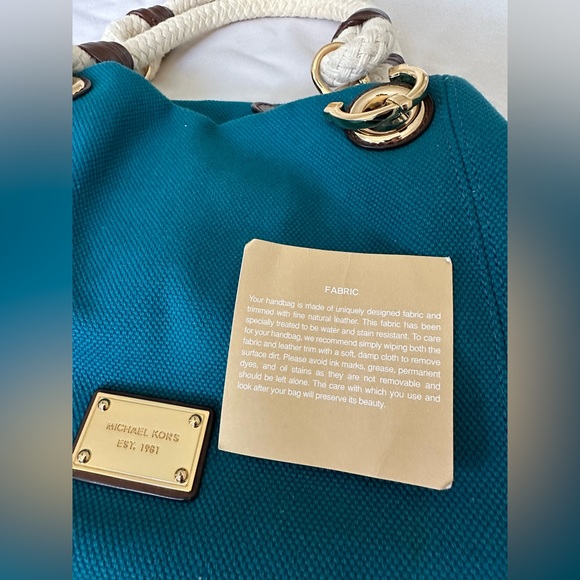 Michael Kors Blue Canvas Marina Grab Tote - Picture 2 of 9
